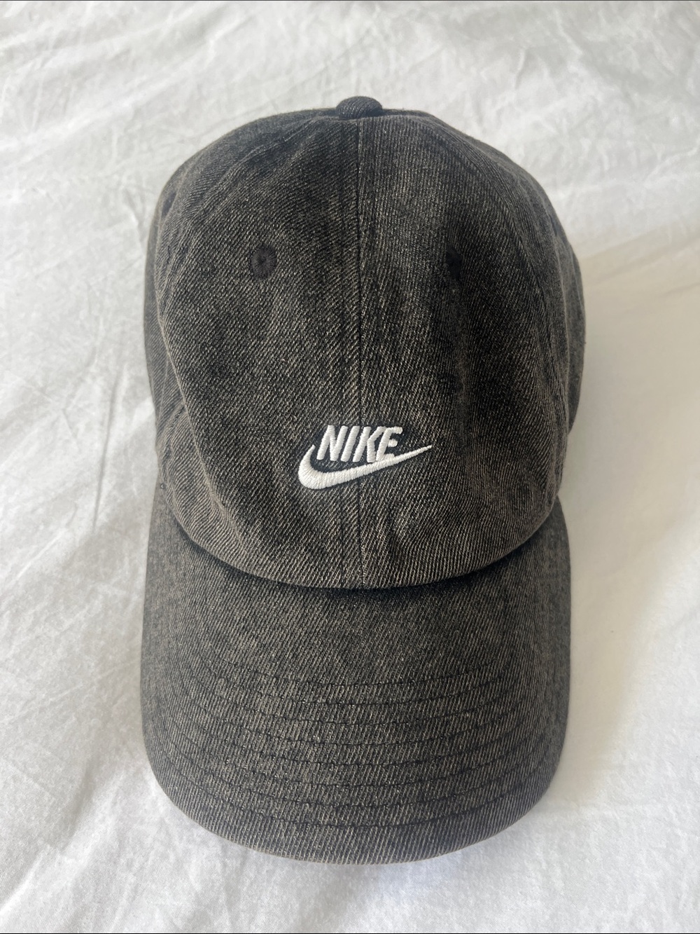 Nike Washed black grey Denim Swoosh Hat